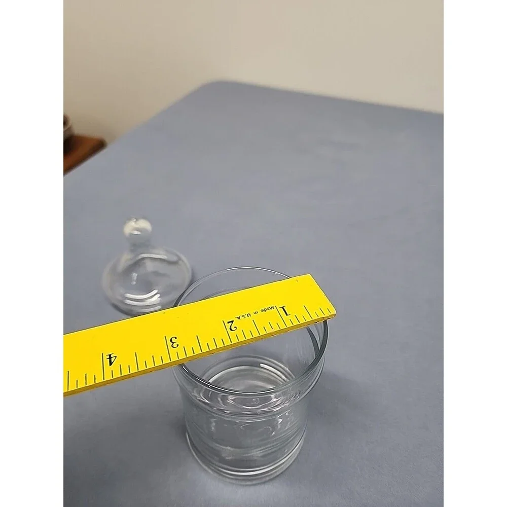 Vintage Glass Apothecary Jar With Lid For Candy Or Trinkets Clear Glass